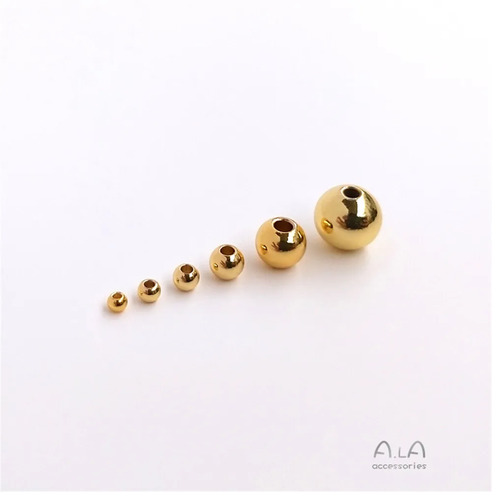 

18 Karat Gold Beads Loose Beads Gold Plated Beads White Gold Spacer Beads Silver Beads Diy Hand Beaded Jewelry Accessories A521