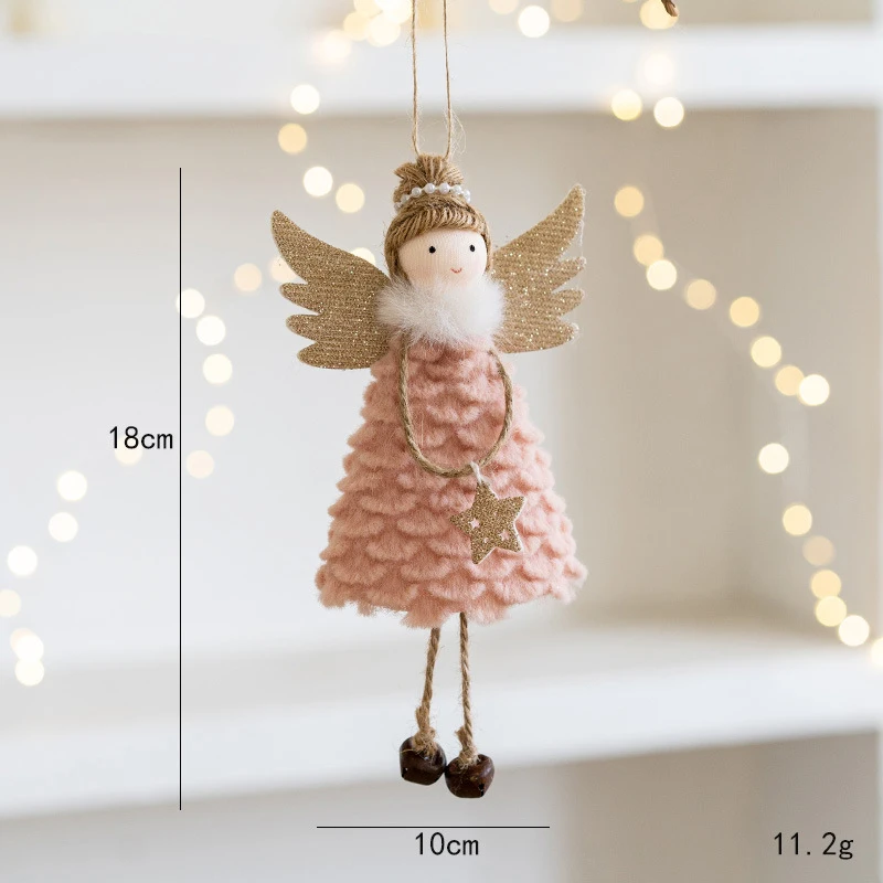 New Christmas Girl Ballet Angel Christmas Tree Pendant Mouse Doll Pendant  Plush Hanging Xmas Decoration Charms New Year Gifts 6