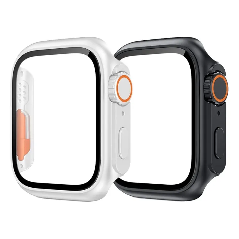 Premium Protective Case with Glass Screen Protector for Apple Watch - 2-Pack Bumper Cover