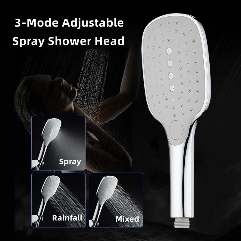 

2023 New Luxury Bathroom Hand Shower Head High Pressure Showerheads 3-Mode Adjustable Water Saving Handheld Shower Heads Showers