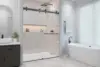 Rameless Shower Door , 200 56.5-60" W x 78" H Twinglide Frameless Shower Door w/ 3/8" Clear Tempered Glass (Matte Black) 2