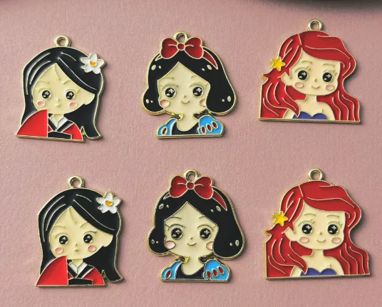 Set of 10 Colorful Cartoon Enamel Charms for Jewelry Making and DIY Projects