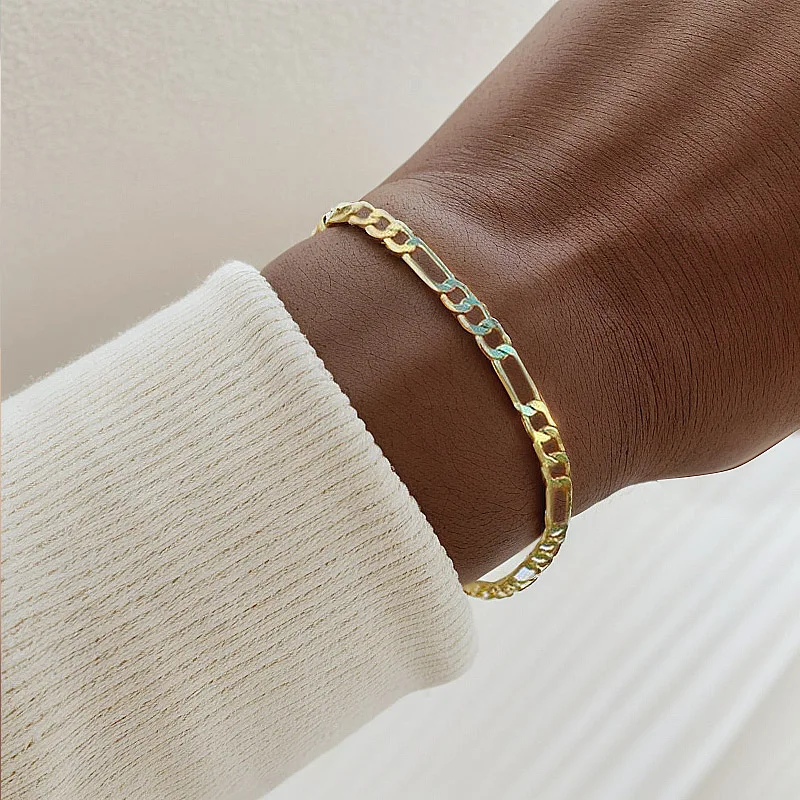 Einfache Tennis CZ Armbänder für Frauen Kupfer & Edelstahl Kurzen Kette auf Hand Seil Figaro Stapeln Kette Trendy Schmuck – Detail 8