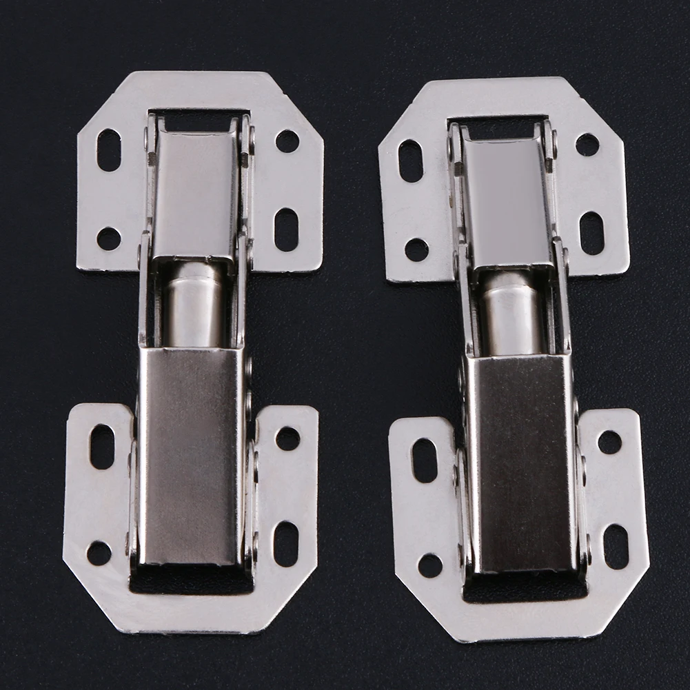 Door Hinges Stainless Steel Cabinet 90 Degree 3/4in No-Drilling Hole Cupboard Soft Close 10pcs