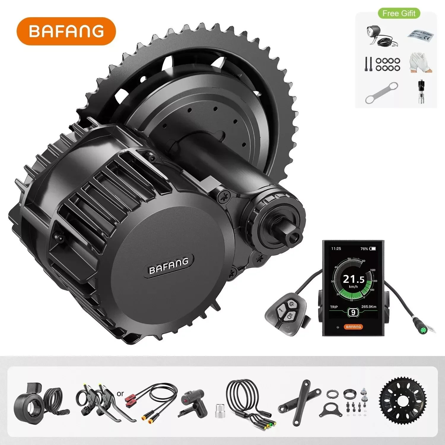 바팡 BBSHD 48V 52V 1000W UART 미드 드라이브 모터 개조 키트 BB 68mm 100mm 120mm 전기 자전거용