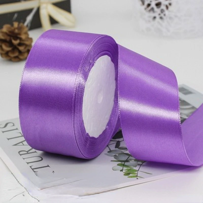 M!LK Ribbon 全形態セット 22 meters/roll) 6mm~50mm purple Single Face Satin Ribbon