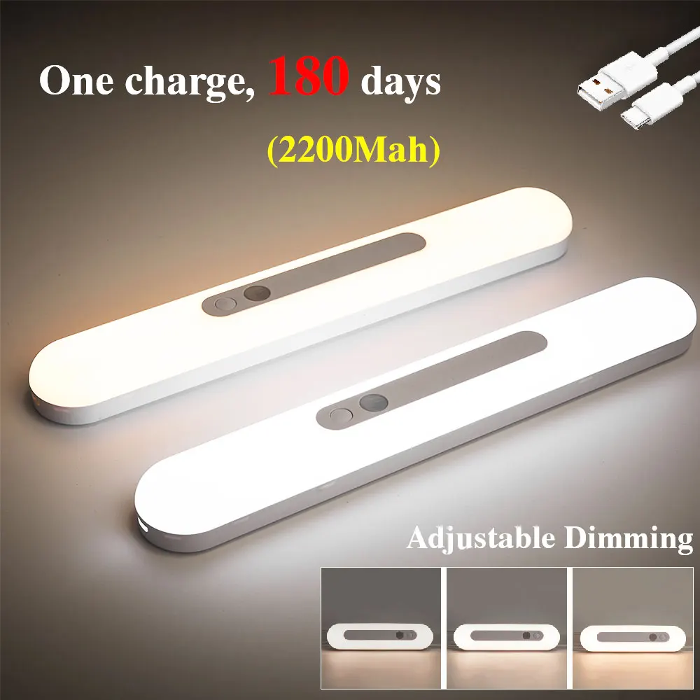 

Led Night Light Rechargeable Human Body Induction Light USB Stepless Dimming Reading Eye Protection Wardrobe Bedside night light