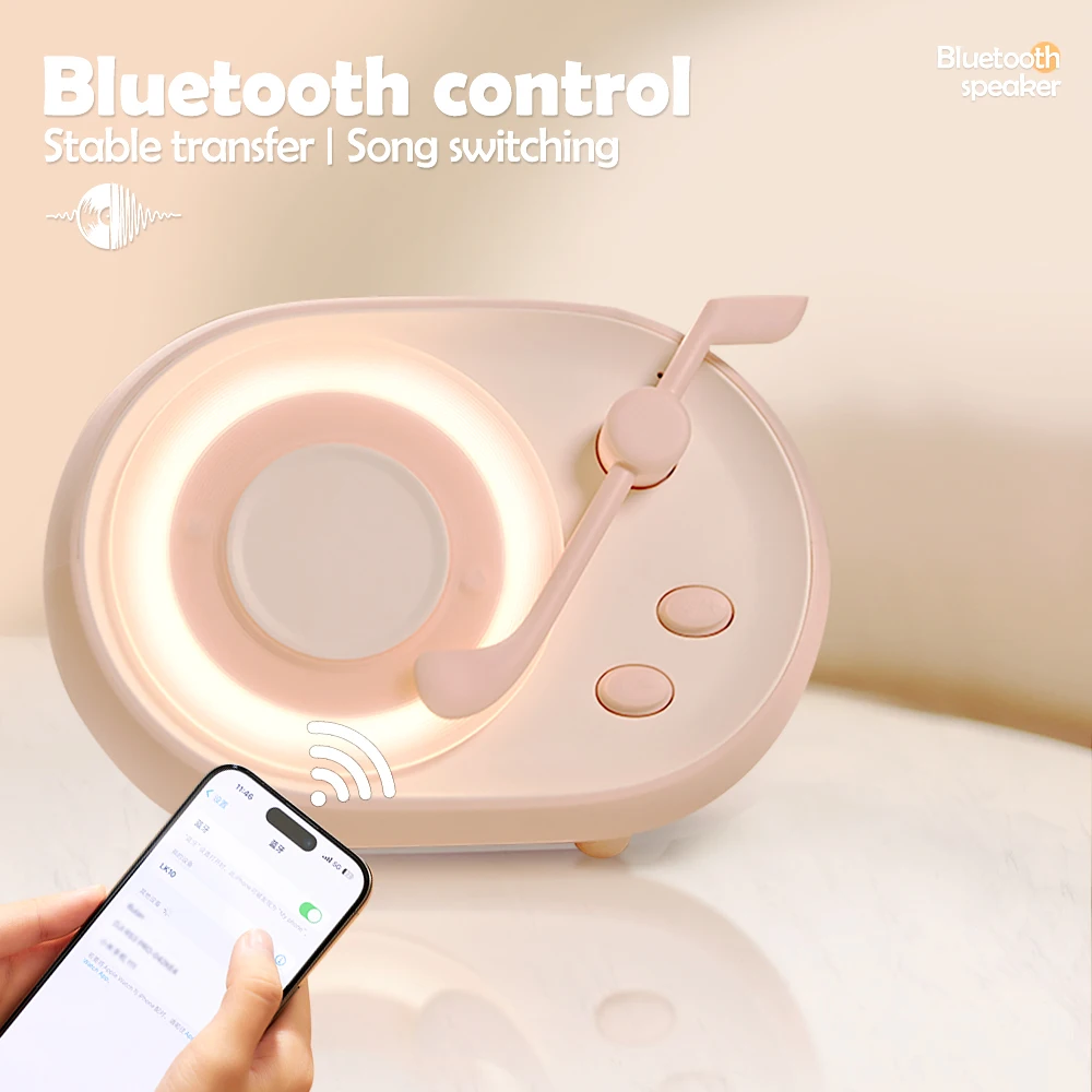 Retro Wireless Bluetooth Speaker Portable Sleep Night Light Vintage Music Player USB Charging Home Office Decor Atmosphere Light