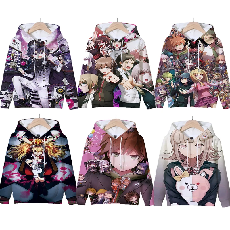 

Anime danganronpa moletom com capuz meninos meninas urso com capuz manga longa monokuma cosplay traje unisex moletom diário