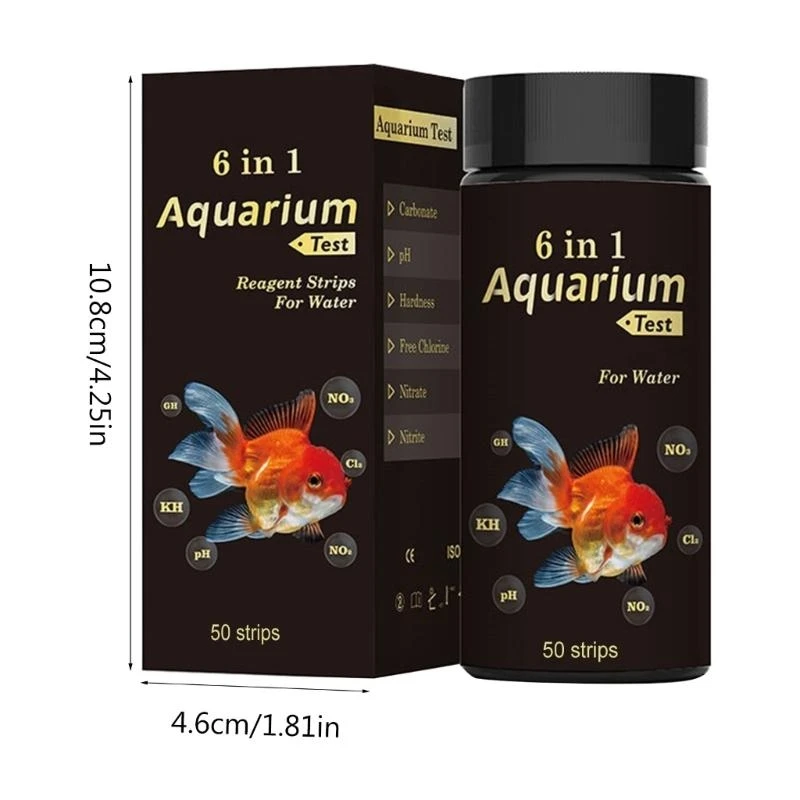 Aquarium Test Strips 50/100Pcs Aquarium Testing Strips for Freshwater Saltwater Pond 6/7-in-1 Test Strips for Fish Testing PH Nitrites Alkalinity