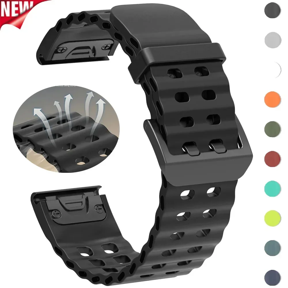 Premium Silicone Quick Release Watch Band - 22mm/26mm Strap for Garmin Fenix and Enduro Series