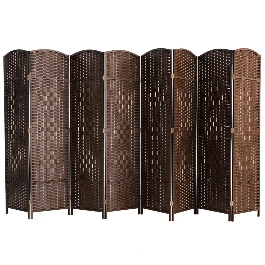 Folding Room Divider, Rattan Woven Privacy Screen, 4 or 8 Panels, Hinged Freestanding Room Divider, 6Ft Tall Bedroom Partition