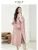 Vimly Double Faced Wool Long Pink Coats for Women 2023 Winter Notched Light Warm Woolen Overcoat Female Jacket Clothing 50687