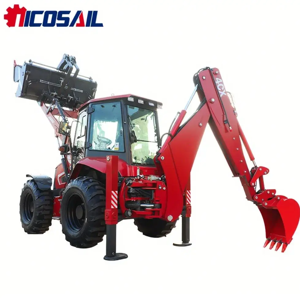 Maßgeschneiderte Produkte zum Fabrikpreis in China: Kompakter 4x4-Baggerlader mit hydraulischem Brecher