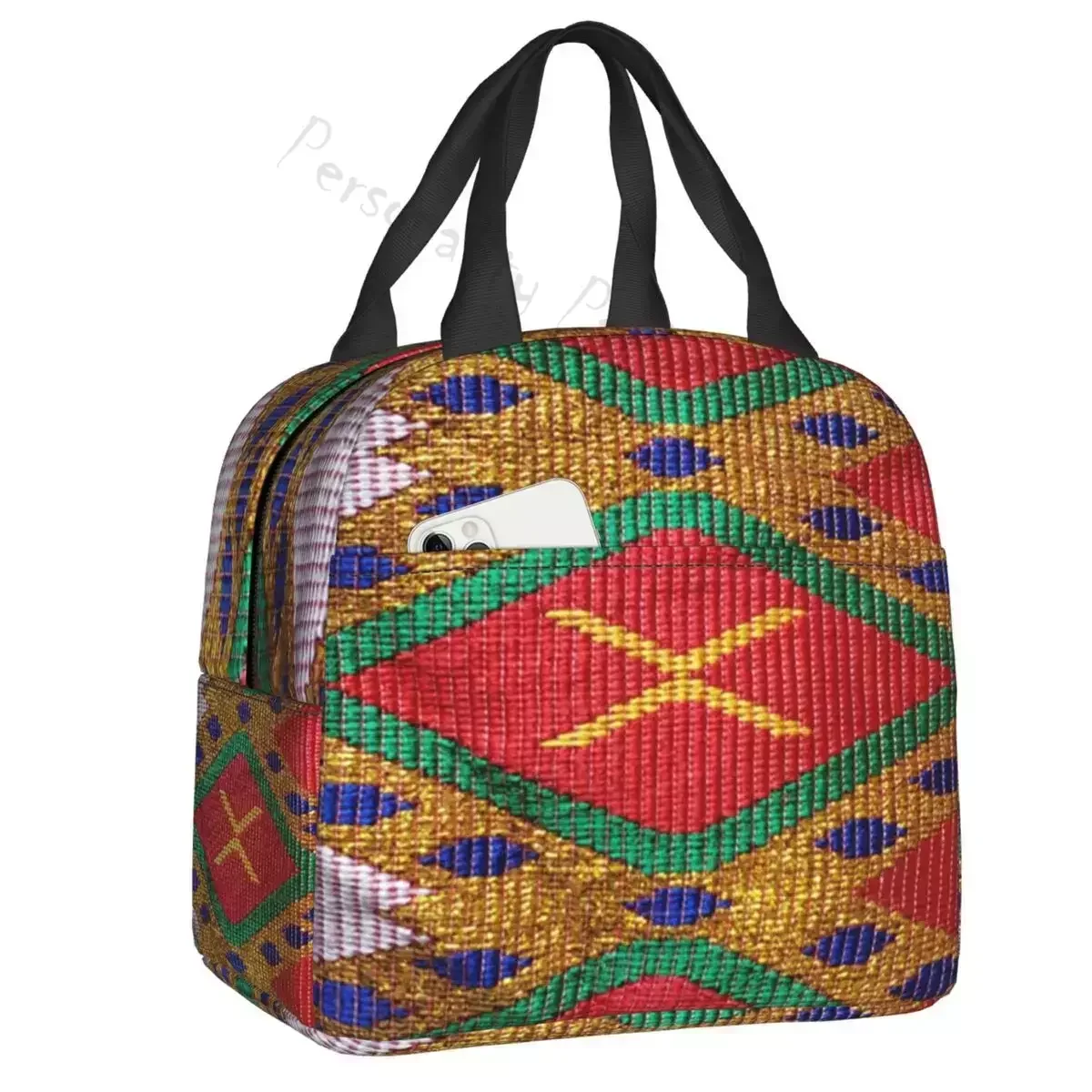 

Ethiopian Hand Made Traditional Design Insulated Lunch Bag For Camping Travel Waterproof Cooler Thermal Lunch Box Children
