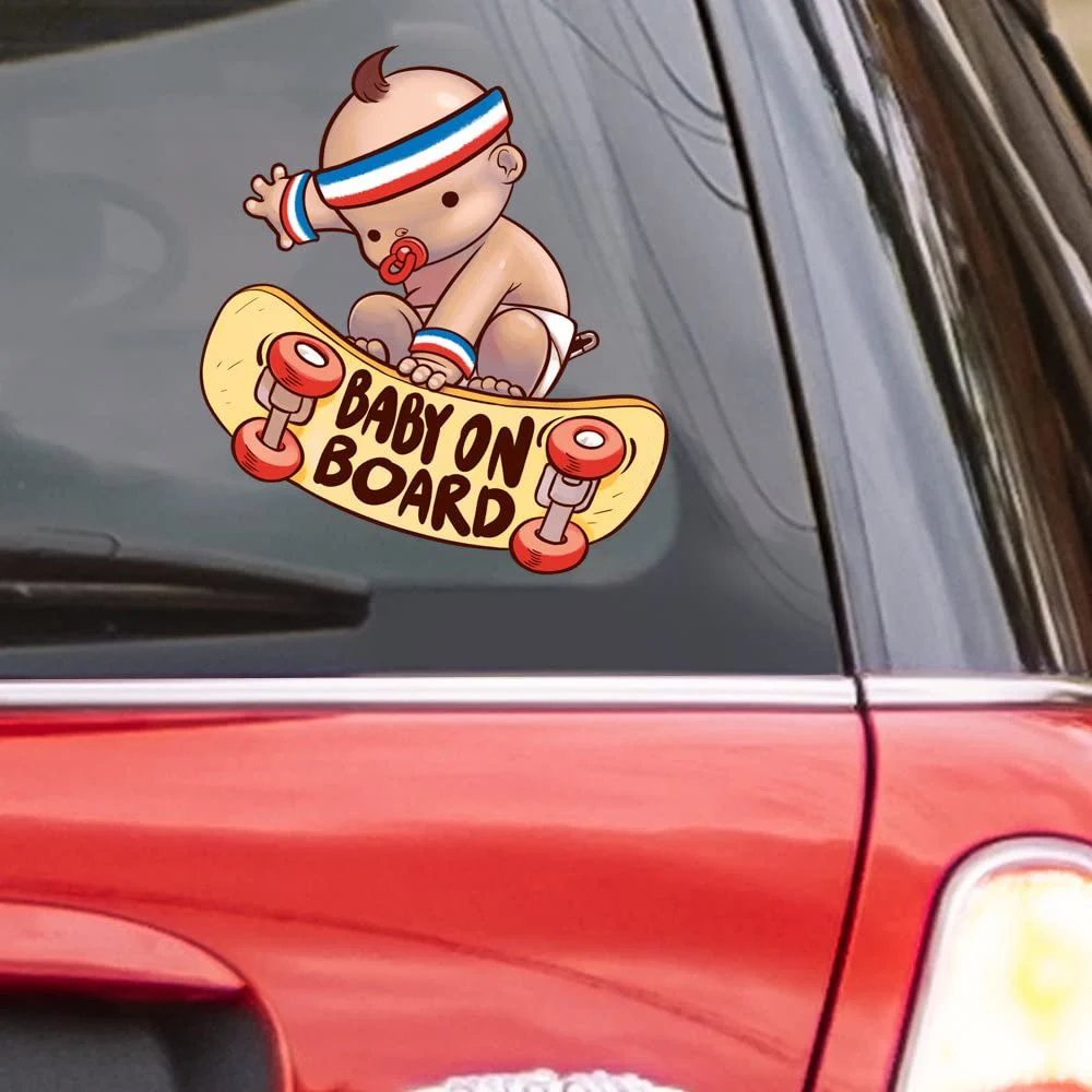Creativo bambino a bordo bambino in auto avvertimento