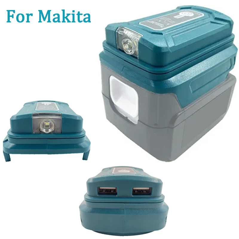 Battery Adapter LED Working Light for Makita/HongSong/Lomvum 14.4V/18V Li-on Battery Portable Power Bank With Dual USB Port