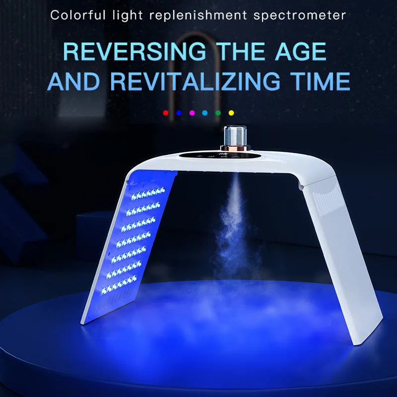 7 Color LED Facial Mask Foldable Dynamic Red Light PDT Photon Therapy Mask Cold Nano Water Spray Anti Wrinkle Beauty Instrument