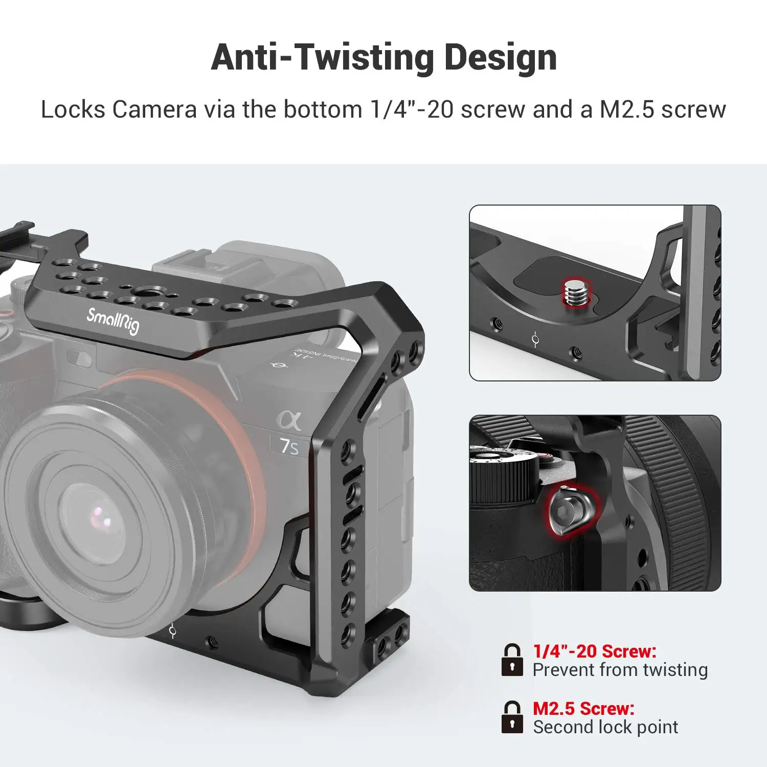Apenas para Sony Alpha 7s Iii A7s Iii A7s Iii A7siii A7siii A7s3 Full Cage com Roscas de 20 e 16 - Image 3