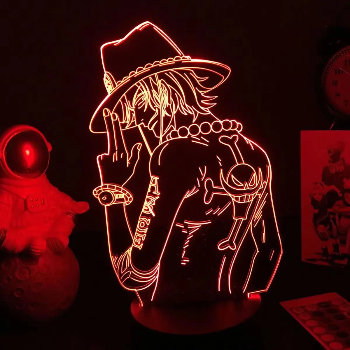 

3D Luffy Anime LED Night Light Creative Model Surrounding Children's Bedroom Atmosphere Home Decor Birthday Gift Table Lamp Gift