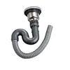 1Pc Sewer Pipe Single Double Groove Kitchen Bathroom Flexible Sink Drains Downcomer Wash Basin Plumbing Hose Pipe Tube Fittings 2