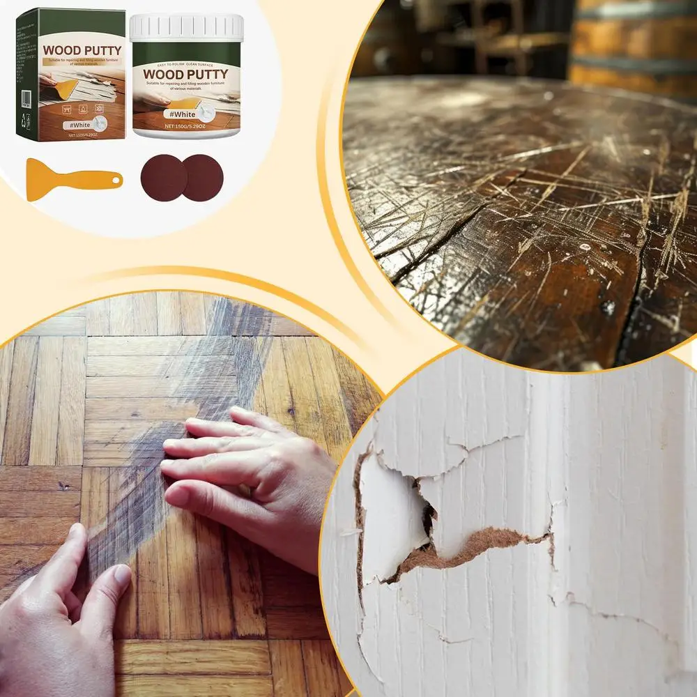Description Picture 2 of itemWood Putty 150g Stainable Wood Crack Filler Wood Furniture Repair Kit Touch up Wood Putty Wood Caulking Filler for Repairing