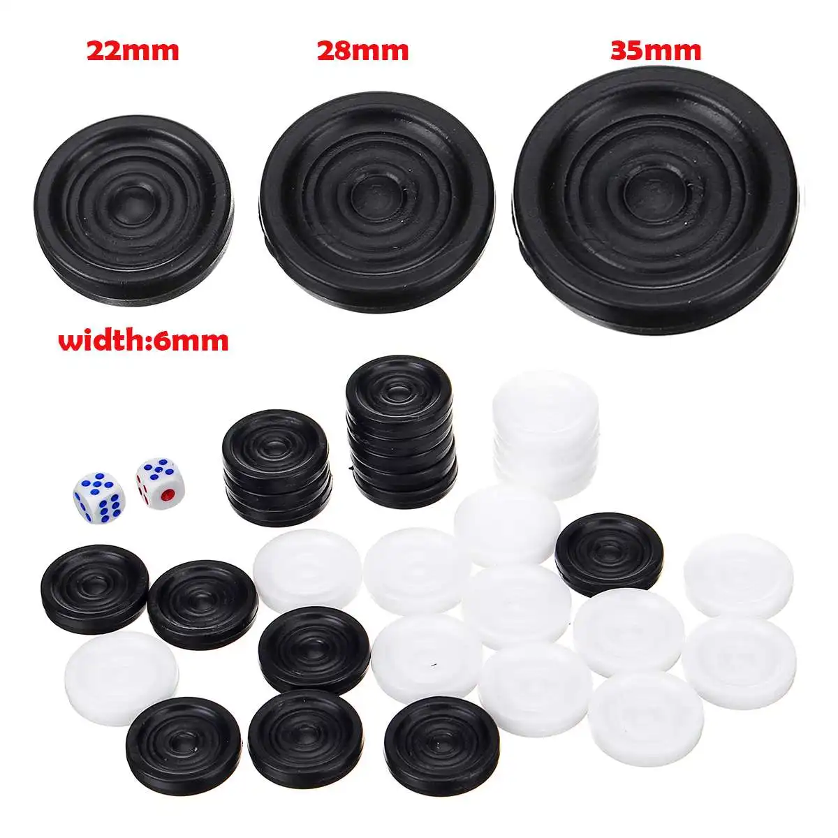 32 PCS Backgammon Chess Piece Kids Learning Plastic Chess Pieces Draughts Board Game Pieces Draughts&Checkers board game table games chess pieces and board chess pieces game replacement pieces