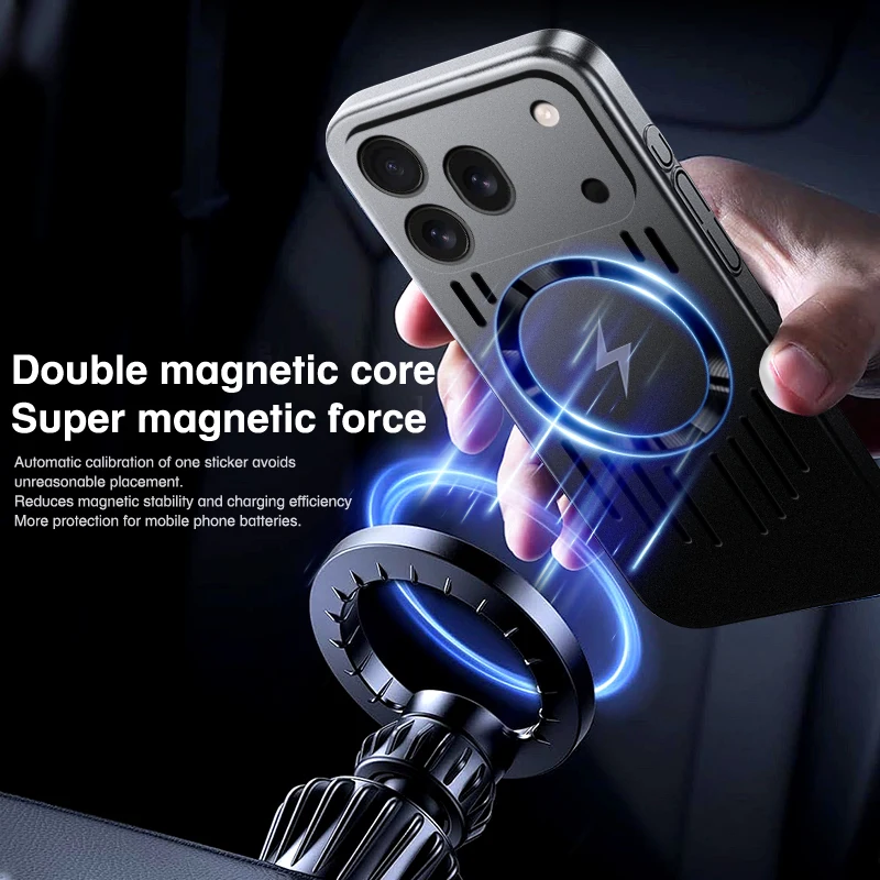 Sleek Cooling Phone Case with Shockproof Magnetic Wireless Charging Capability
