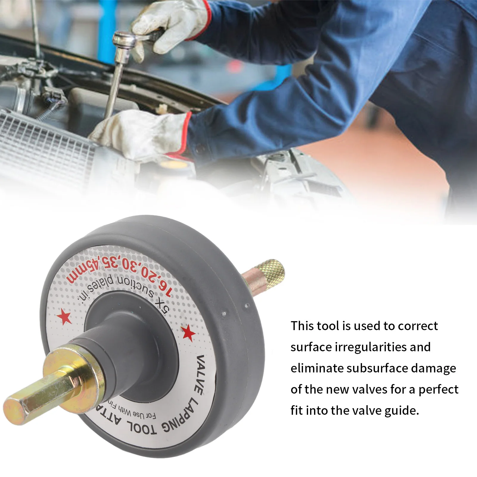 Universal Valve Lapping Tool Attachment with Adjustable RPM and 5 Suction Plates
