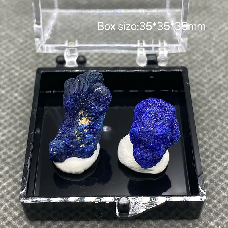 100% Natural beautiful Azurite and Malachite symbiotic mineral specimen crystal Stones and crystals Healing crystal Box:35mm