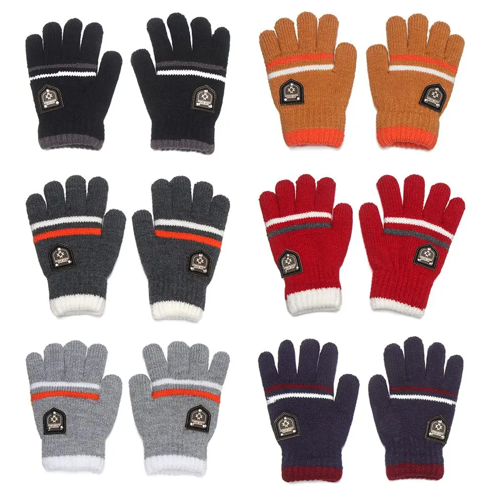 Outdoor Winter Children Soft Warm Thick Full Finger Mittens Kids Gloves Knitted Gloves