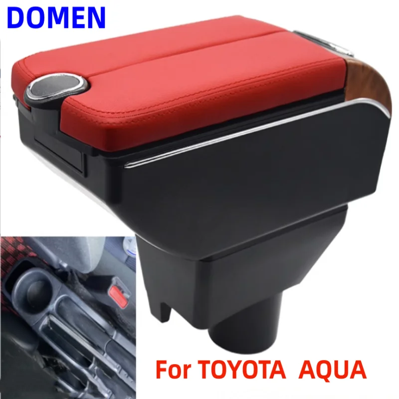 Nuovo Per Toyota Aqua Bracciolo Box Toyota Aqua Central Car Bracciolo Box Storage Box Center Console Accessori Ricarica Usb