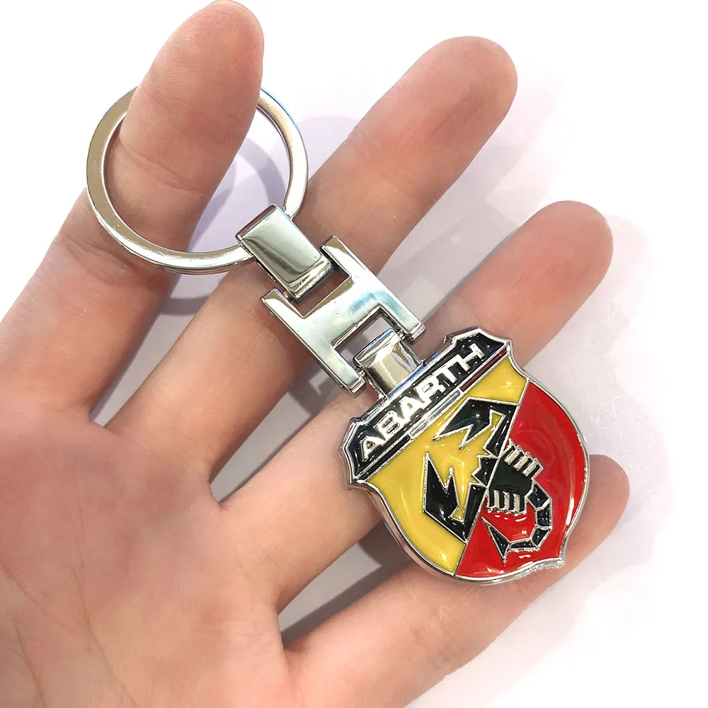 For Abarth 500 Metal Auto Accessions Universal Car Keychain Keyring Car  styling - AliExpress