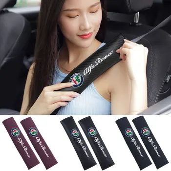 Car Seat Belt Shoulder Pad Comfort Safety Belt Protective Cover For Alfa Romeo giulietta 159 mito giulia stelvio 147 Accessories 1