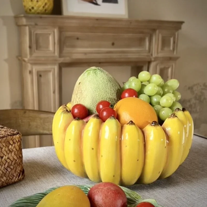 

Creative Banana Styling Ceramic Fruit Large Salad Bowl Snack Candy Household fruit bowl Home decoration accessories