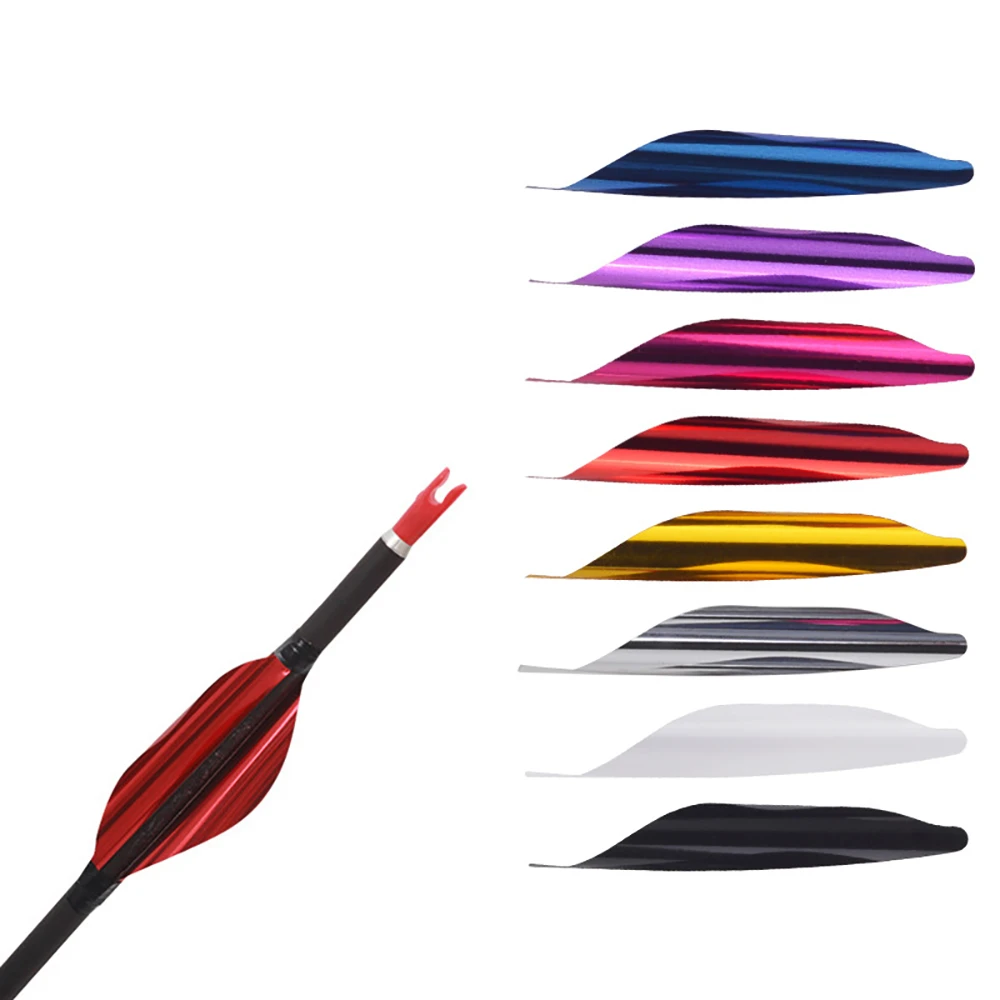50 PCS Archery Spin Vanes Spiral Feather Archery Arrow Feathers 1.8
