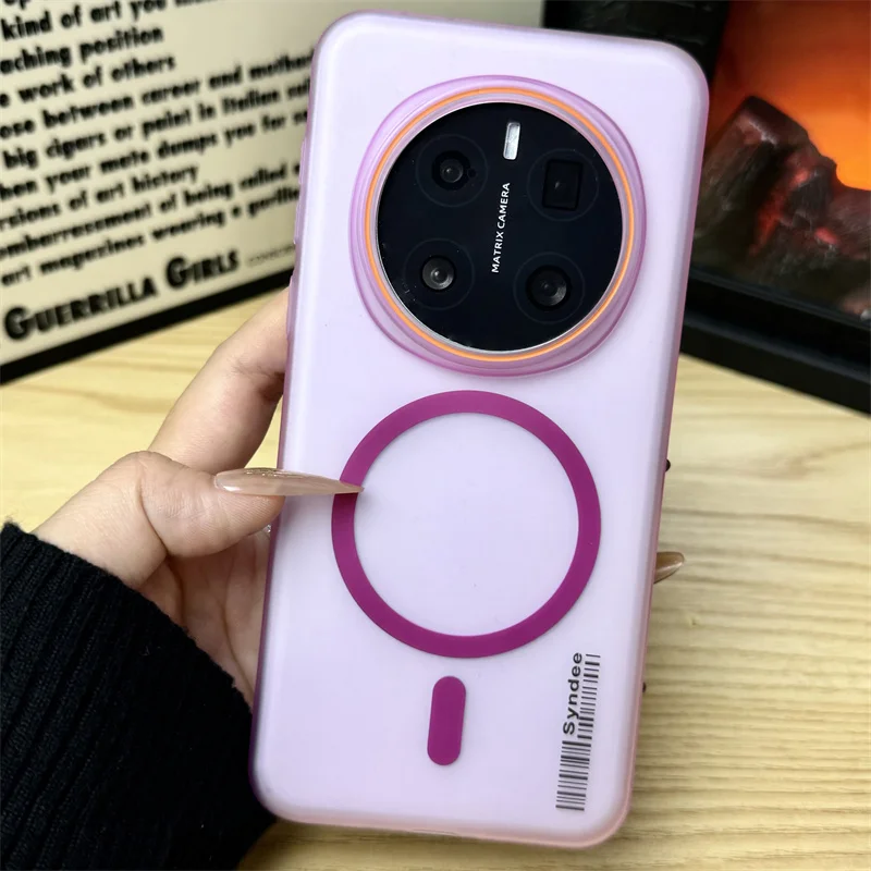 Translucent Frosted Barcode Phone Case with MagSafe Compatibility