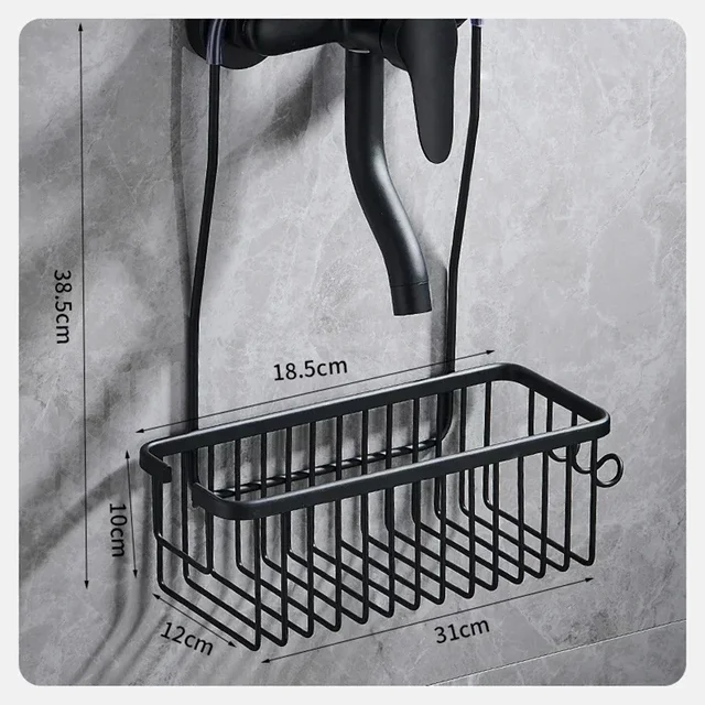 Comodo portaoggetti per WC, senza installazione di foratura, cestino portaoggetti per bagno, per doccia e prodotti da bagno 6