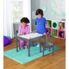 Child Table Chairs Set Grey Rubberwood Safety Round Edges Stable Easy Clean 1-5 Years Old Activity Space Immerse Promote 3