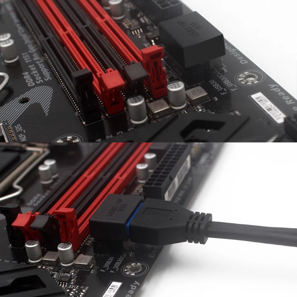 USB 3.0 19P 20P Connector 90 Degree PC Motherboard Chassis Front Seat Converter