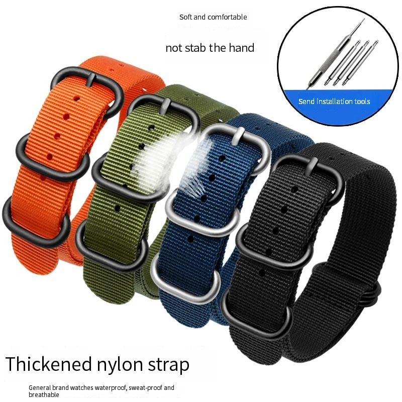 Durable Waterproof Nylon Watch Strap for Army Sport Watch - Multiple Sizes Available