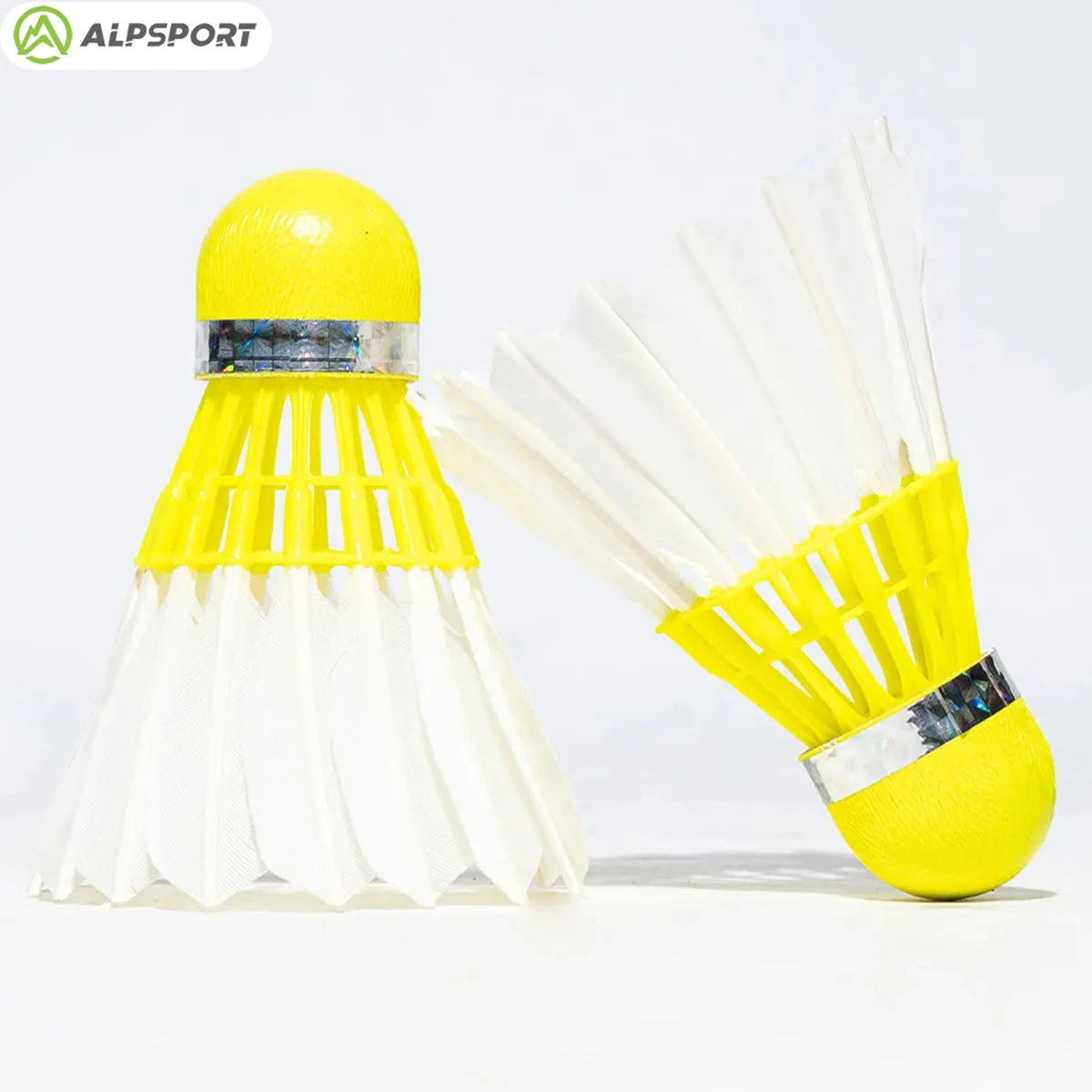 ALP D51 Badminton A + Goose Feather Ball Speed ​​76-77 Practice/competition Students 12PCS/1 Bucket