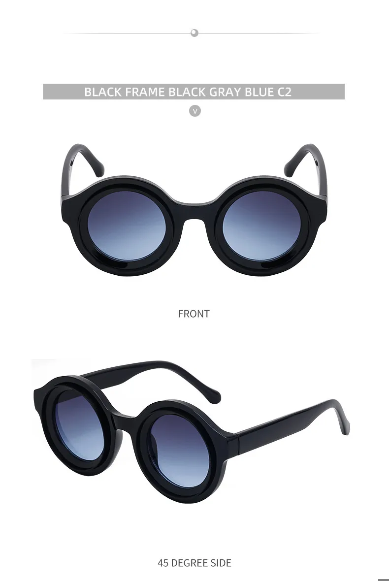 Neue Modische Runde Sonnenbrille für Männer und Frauen 2026 Luxus-Markendesigner Beliebte Punk-Sonnenbrille für Herren Vintage Retro Shades Eyewear – Detail 3