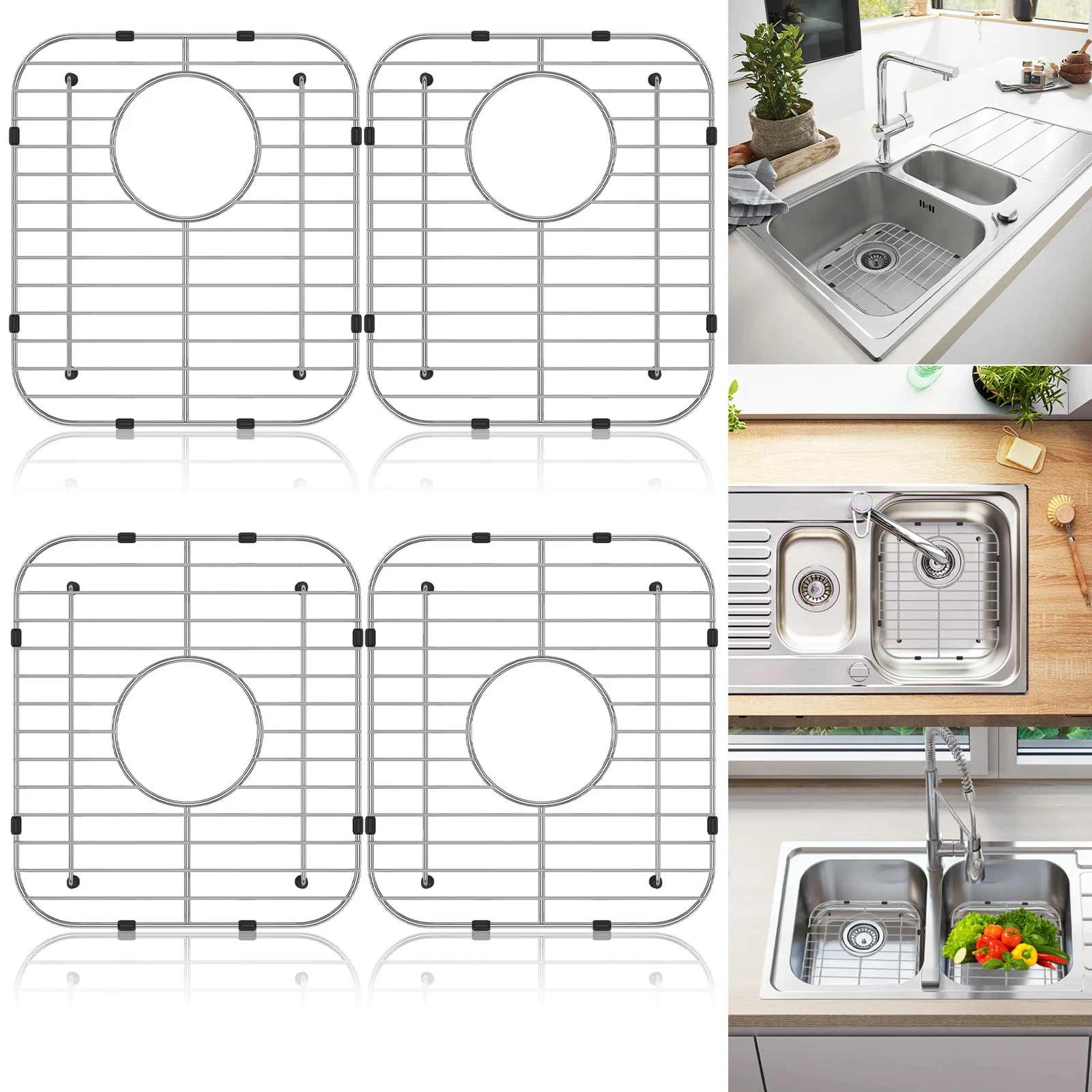 Double Bowl Sink Protetores Pia de Cozinha Inferior R50 Canto Grandes Protetores Pcs Aço Inoxidável 304