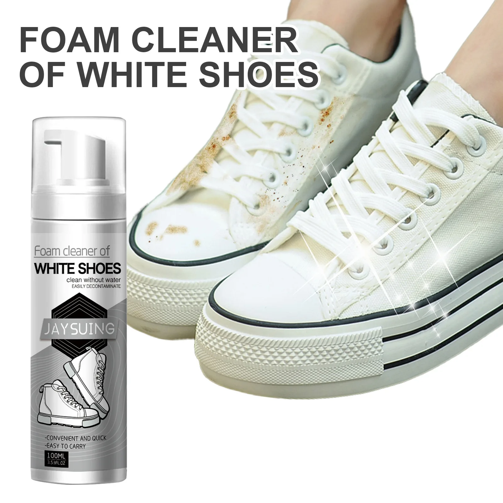 White Shoe Stain Whitening Cleaner Shoes Whitening Cleansing Agent for Sports Shoes Plimsolls Bottes SAL99