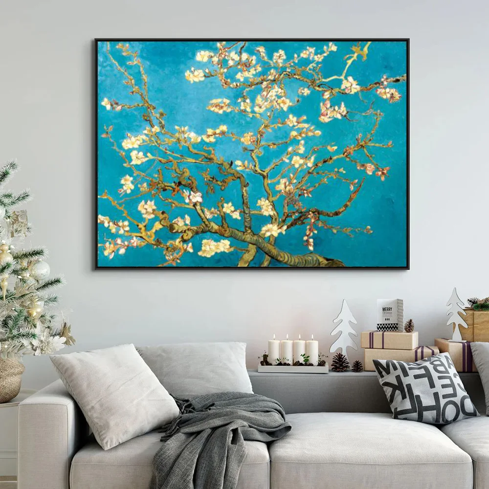 Van Gogh's Almond Blossom and Starry Night Vintage Canvas Art Wall Decor