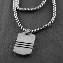  stainless steel men necklace vintage ancient  nameplate pendants Man necklace jewelry 2020 necklace men wholesale 