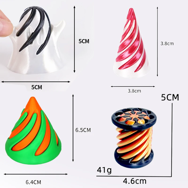 3D Printed Spiral Cone Fidgeting Toy Impossible Pyramid Passthrough Sculpture Antistress Adults Toys Kid Stress Relief Table Toy fidget toys fidget toy fidget toy set decompression tool toy fingertip stress relief toy fingertip decompression toy