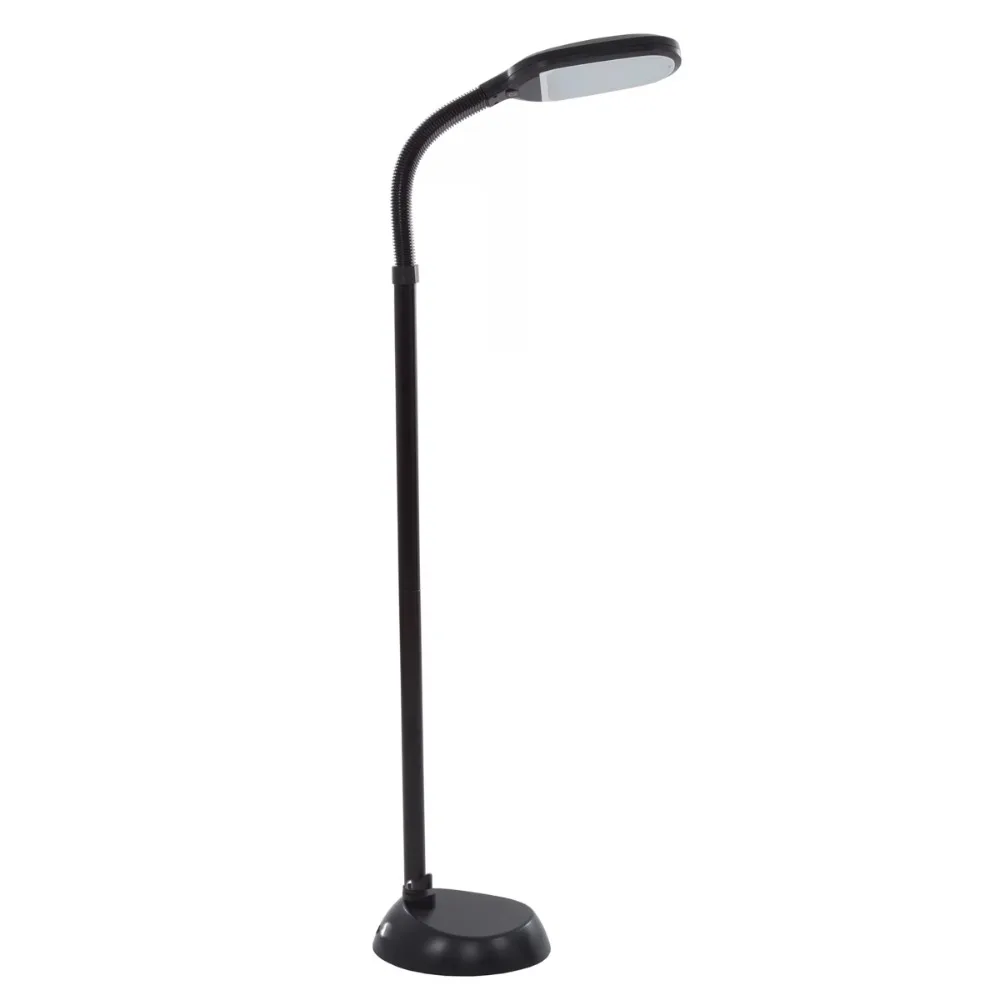 

50-inch Natural Sunlight LED Floor Lamp with Bendable Neck (Black)