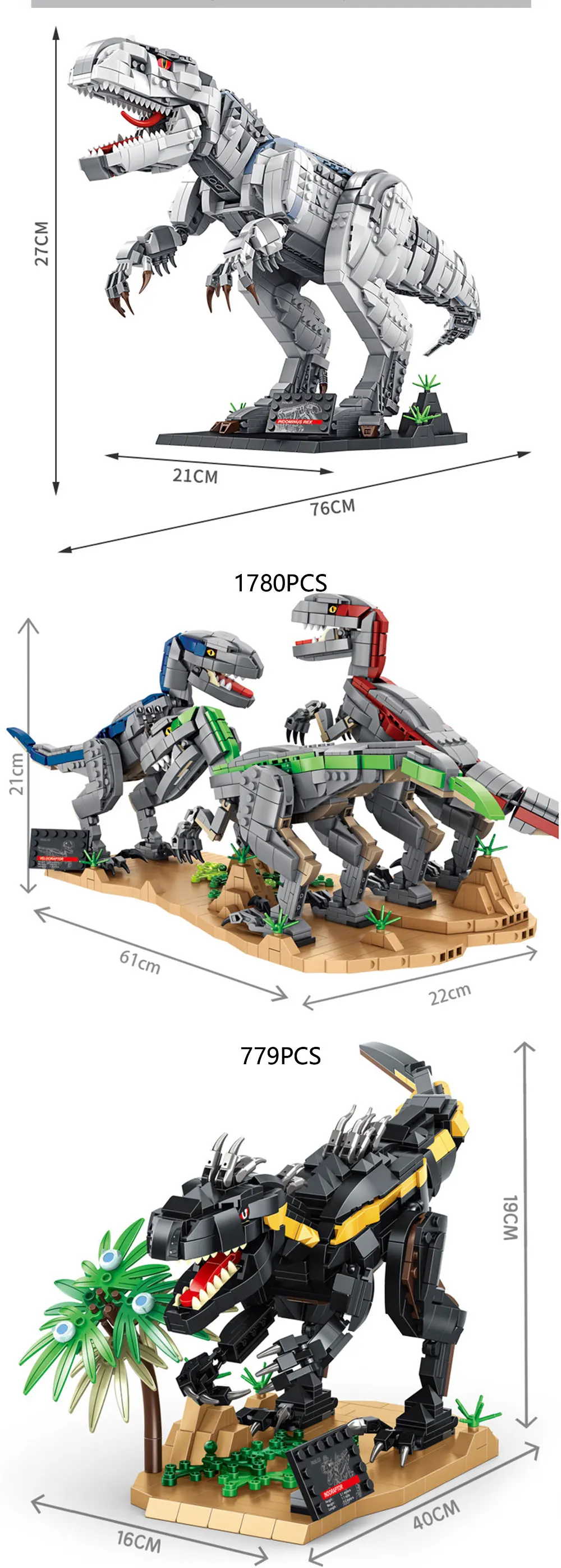 t-rex idéias dinossauro blocos de construção do